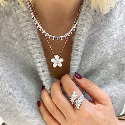 Pearl Flower Necklace - Thumbnail