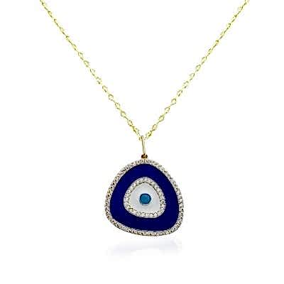 by Eda Çetin - Pera Enamel Evil Eye Bead Necklace
