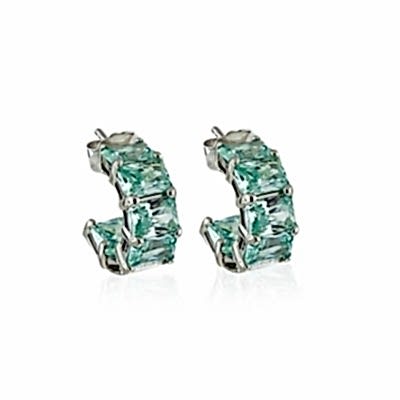 Perla Ice Cut Small Hoop Earrings - Thumbnail