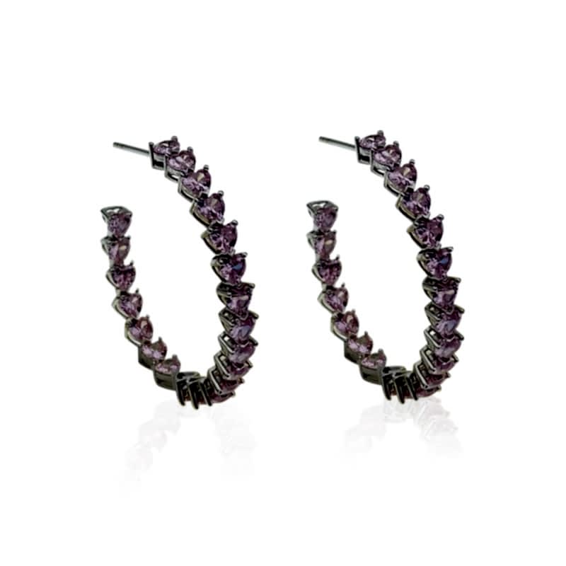  Pink Heart Hoop Earrings