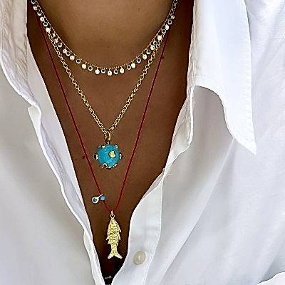 by Eda Çetin - Red String Fish Necklace (1)