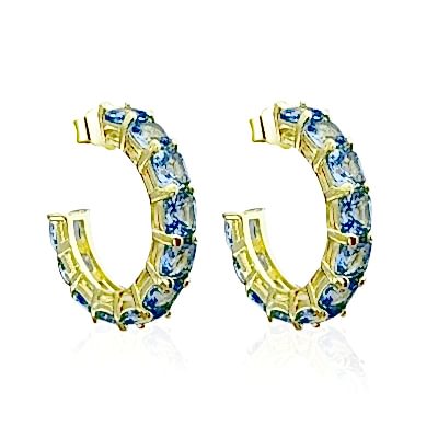 Renie Blue Stone Earrings - Thumbnail