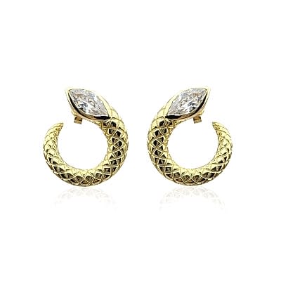 by Eda Çetin - River Stone Snake Earring