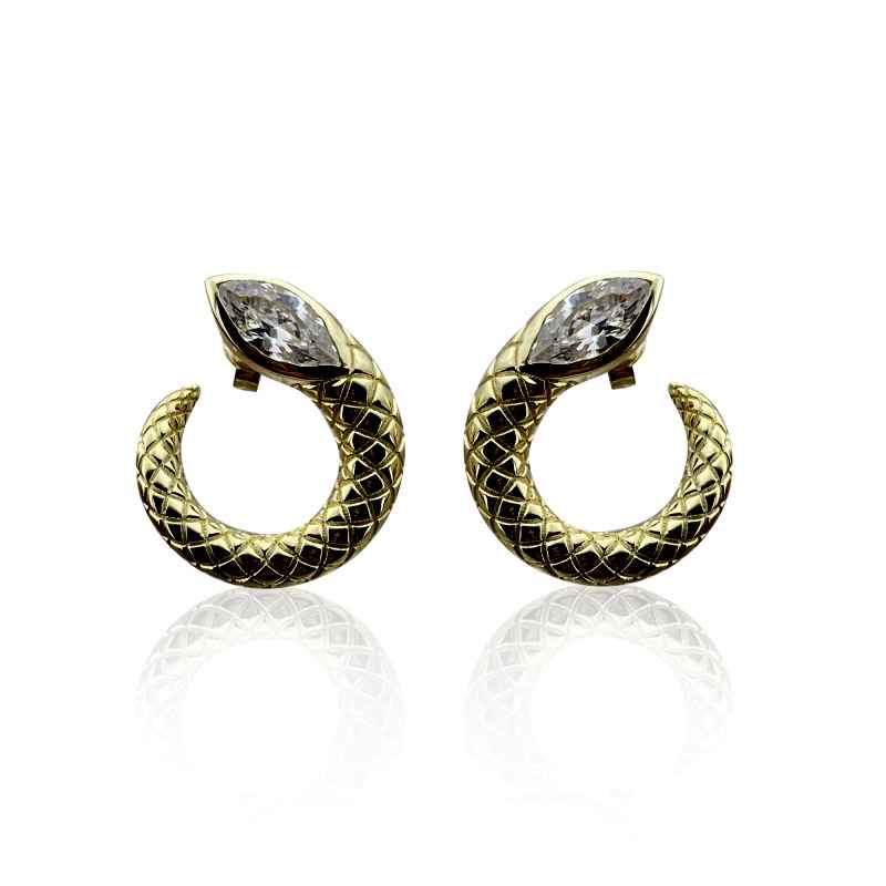 River Stone Snake Earring