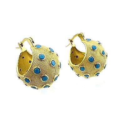 Ruub Stone Processed Ball Earrings - Thumbnail