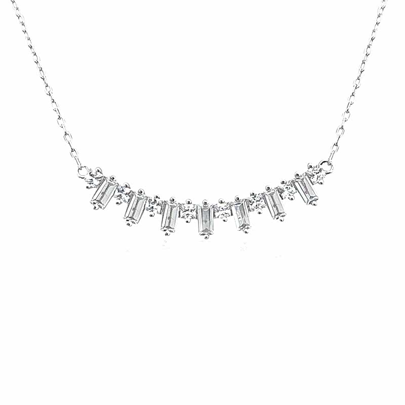Sequined Baguette Cut Necklace