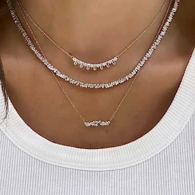 by Eda Çetin - Sequined Baguette Cut Necklace (1)