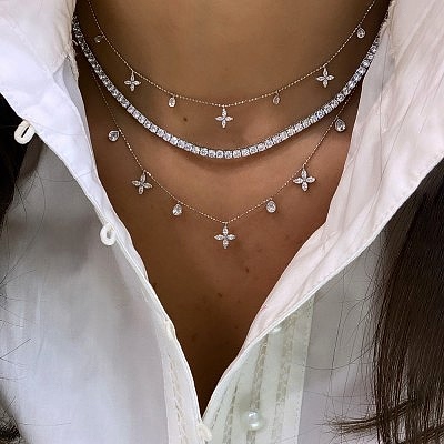 by Eda Çetin - Sequined Mude Marquise Necklace - Large (1)