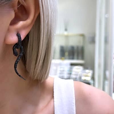 by Eda Çetin - Snake Black Riu Earrings (1)