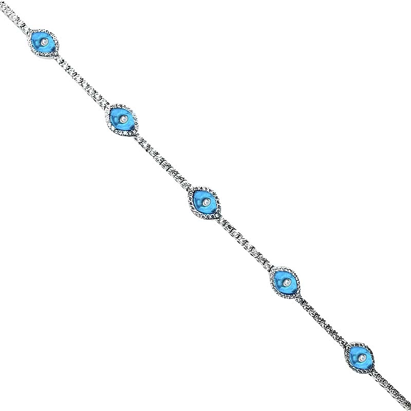 Thin Mounted Glass Eye Bracelet - Set of Five