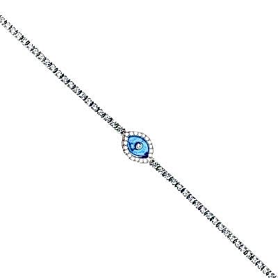 by Eda Çetin - Thin Mounted Glass Eye Bracelet - Single