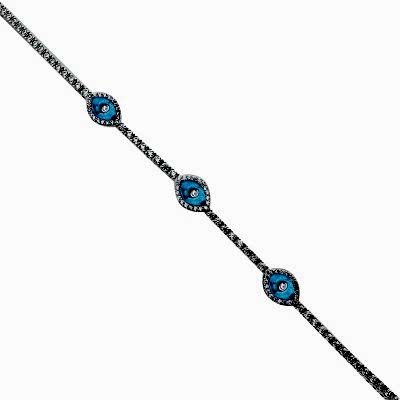by Eda Çetin - Thin Mounted Glass Eye Bracelet - Triple