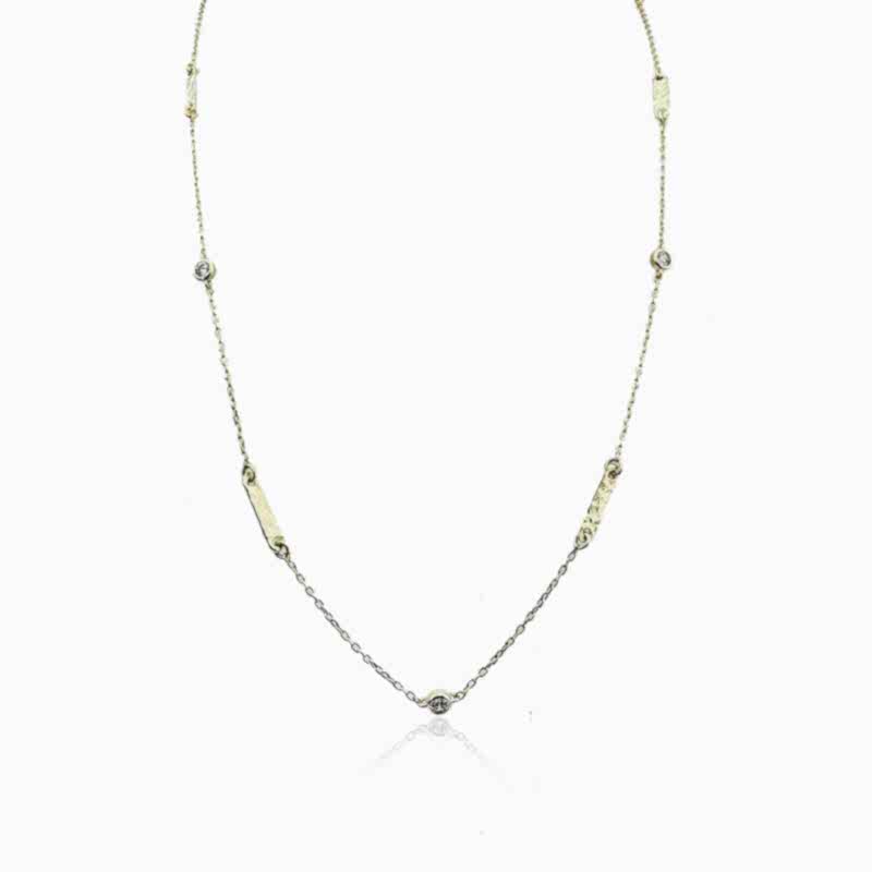 Thin Stick Stone Necklace - 60 cm