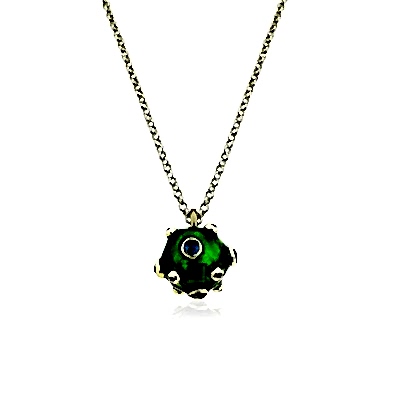 Tourmaline Enamel Necklace - Thumbnail