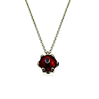 Tourmaline Enamel Necklace - Thumbnail