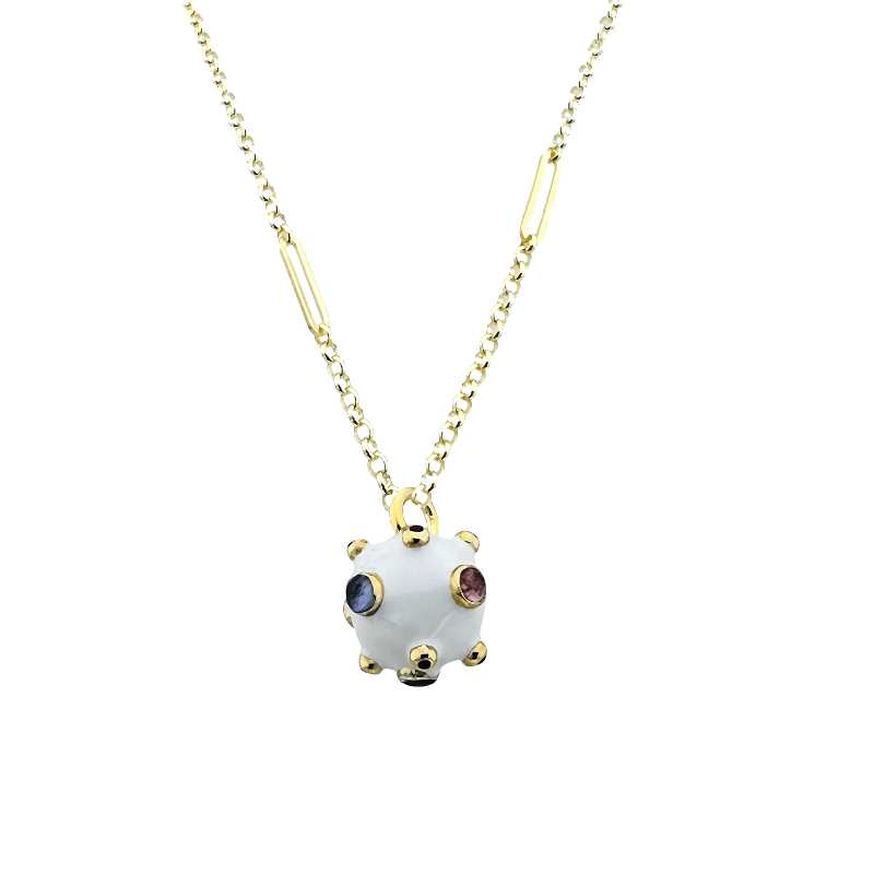 Tourmaline Enamel Necklace - Mirella Chain