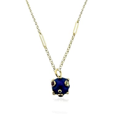 Tourmaline Enamel Necklace - Mirella Chain - Thumbnail