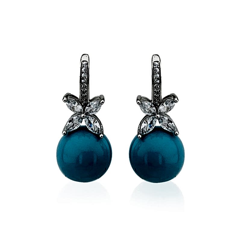 Turquoise Ball Marquise Earrings