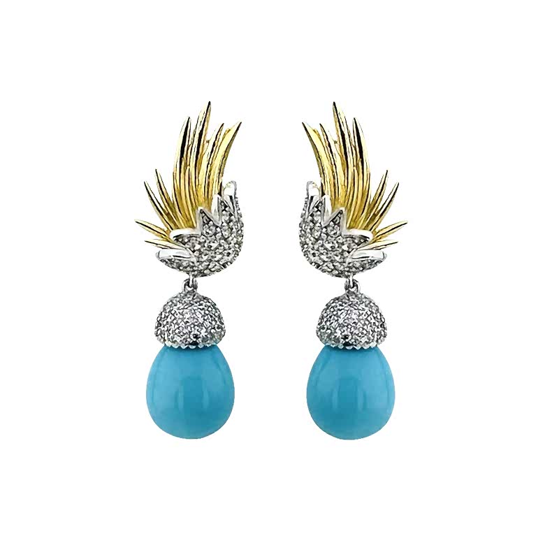 Turquoise Cocoon Earring