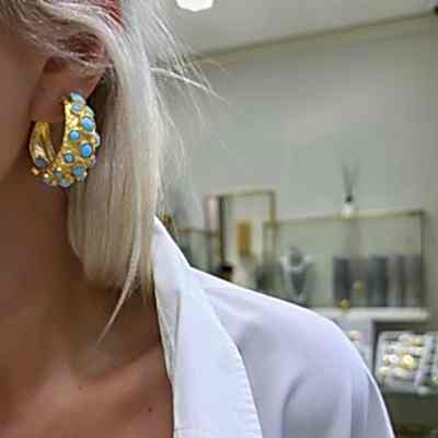 by Eda Çetin - Turquoise Moms Hoop Earrings (1)