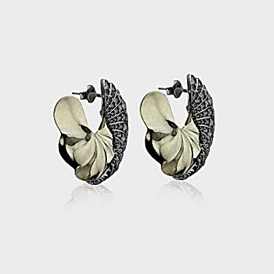 Wings Stone Plate Earrings - Thumbnail